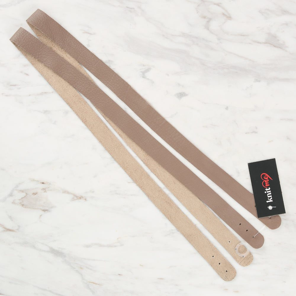 Knitme Gerçek Deri Spor Dikiş Çanta Askısı 70x1.7 cm Vizon BA-0075